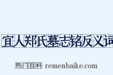 宜人郑氏墓志铭反义词是什么意思的图片